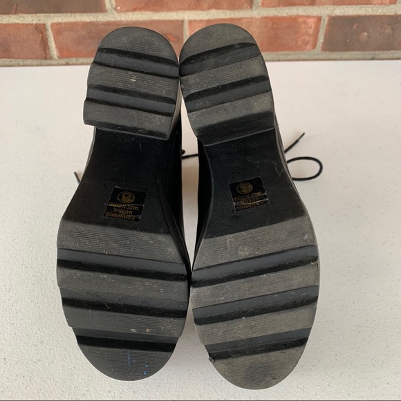 Soda black platform chunky heel lace ankle boots - Picture 6 of 8